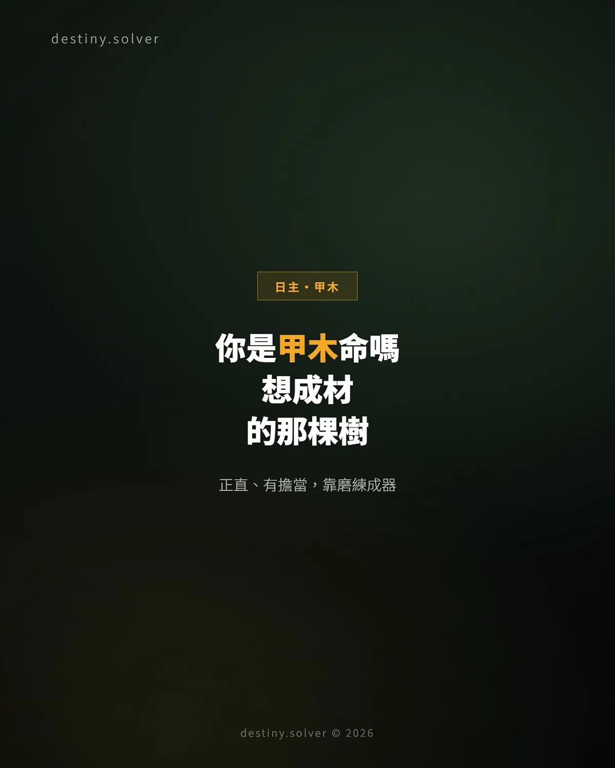 甲木命是什麼性格?一棵想長成棟樑的大樹