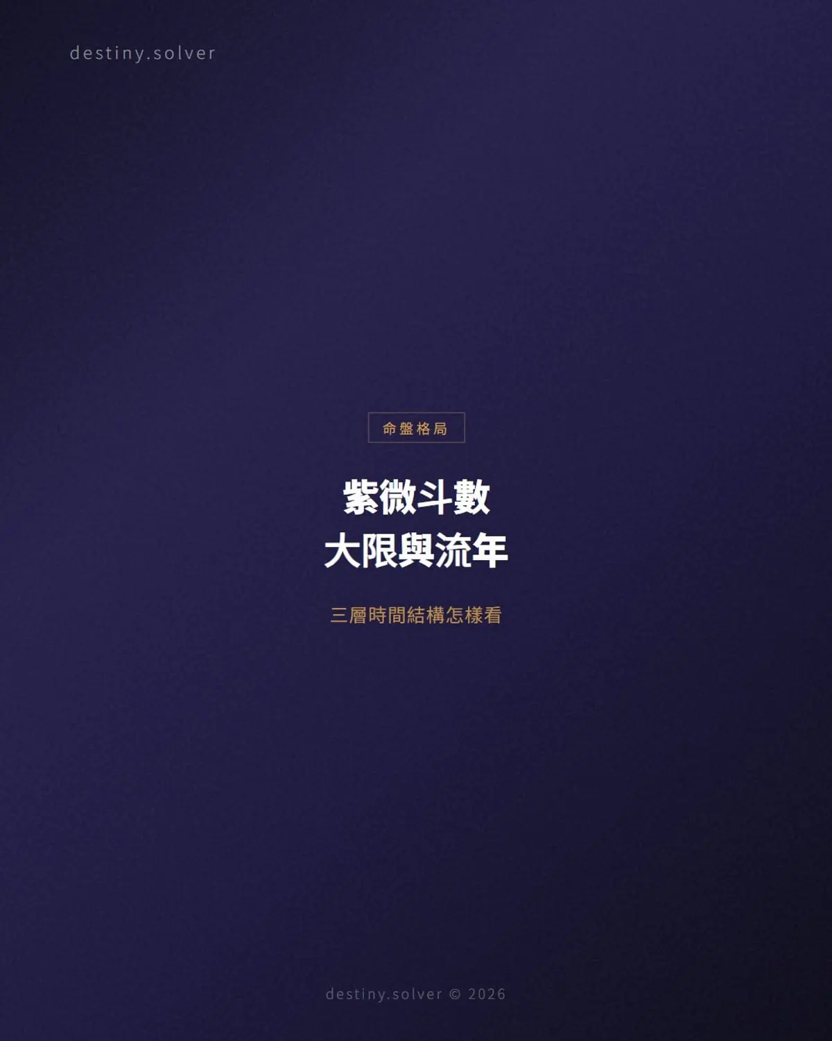 紫微斗數大限與流年怎樣看?三層時間結構